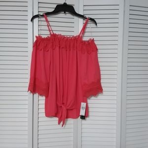 Amy Byer size Large Coral  Blouse